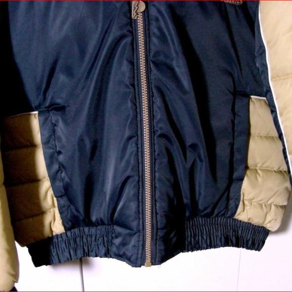 Vtg Pro Players Puffer Hooded Notre Dame Blue /Yellow Jacket Sz 2XL - Picture 3 of 8